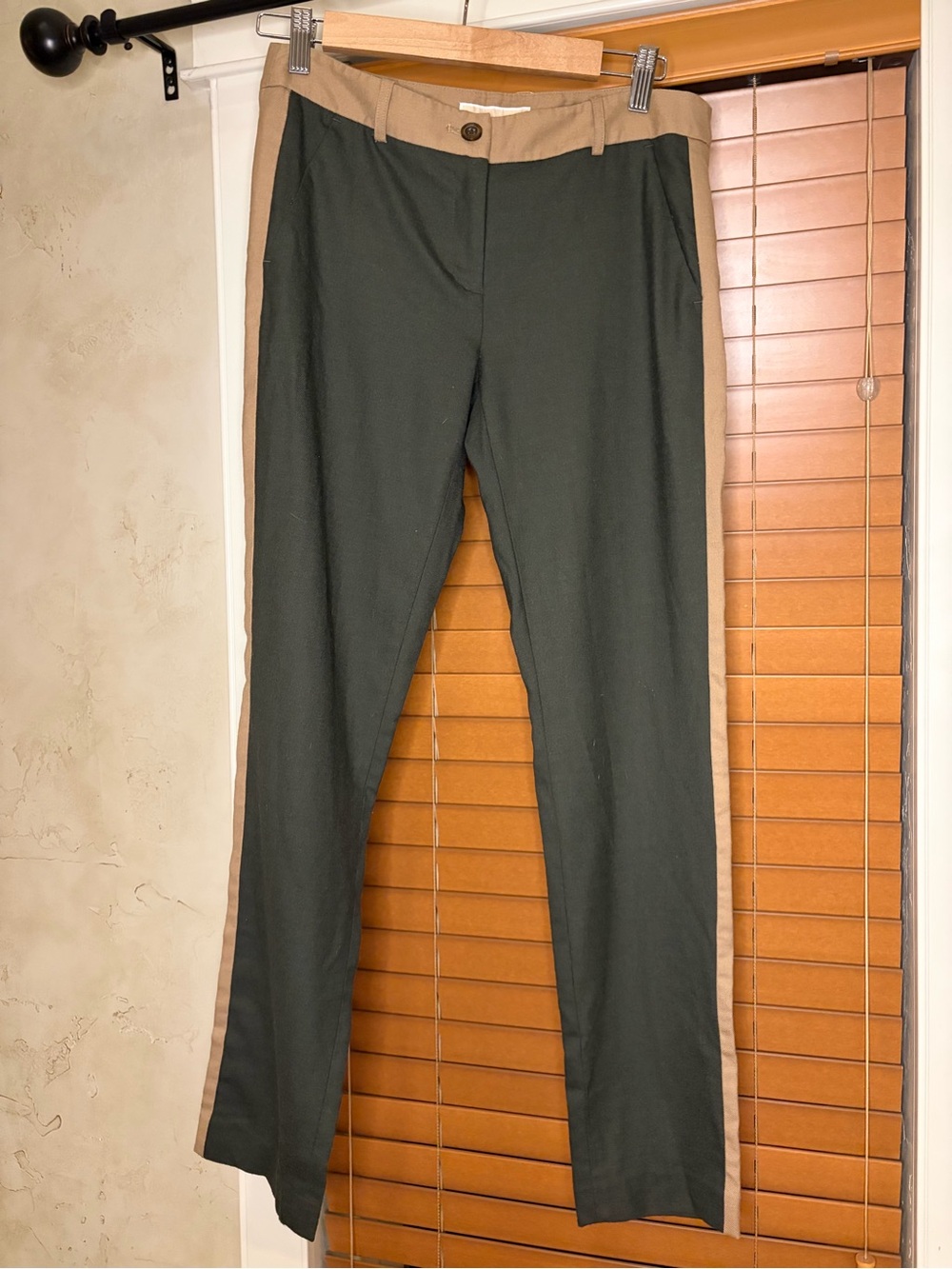 Michael Kors Olive Green Dress Pants with Tan Accents